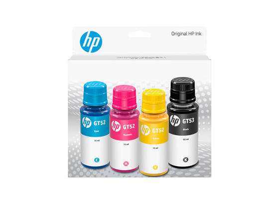 BOTELLA DE TINTA HP COMBO GT53 + GT52 - JUEGO COMPLETO - PARA IMPRESORA GT 5810 - 5820 - 315 - 415 - INK TANK - SMART TANK 500 Y 600