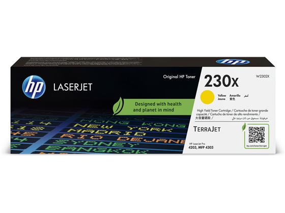 TONER HP - 230X - W2302X - YELLOW - 5,500 PAGINAS - PARA IMPRESORA LASERJET 4201, 4202, 4203, 4301, 4302, 4303