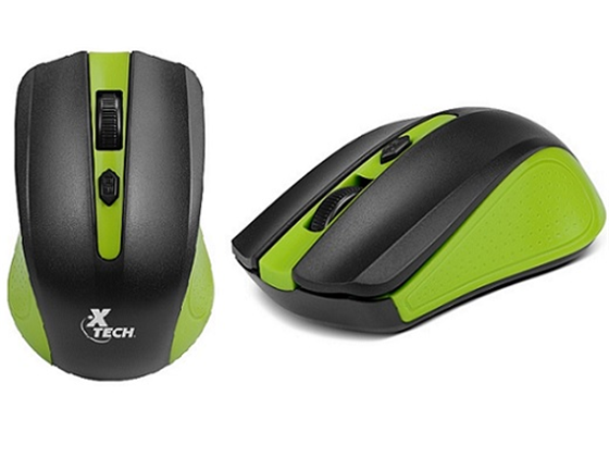 MOUSE XTECH GAMING WIRELESS, 1600DPI, 4 BOTONES, VERDE, XTM-310GN