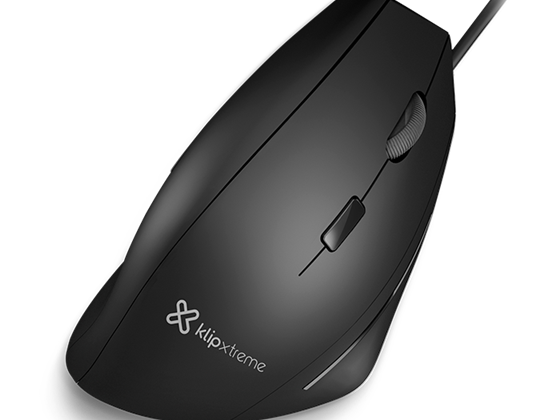 MOUSE OPTICO KLIPX KROWN, USB, VERTICAL, 6 BOTONES, 1600 DPI, BLACK (KMO-506)