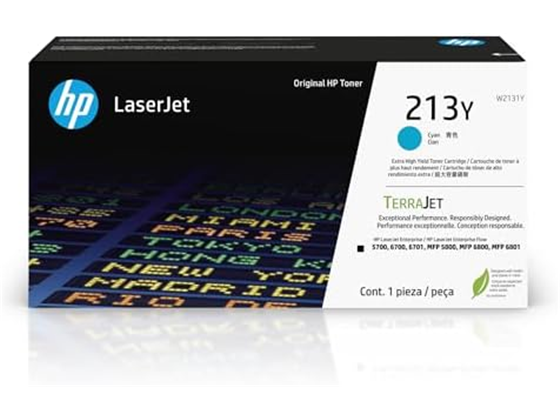 TONER HP 213Y - W2131Y - CYAN - EXTRA CAPACIDAD - 12,000 PAGINAS - PARA LASERJET 5700, 6700, 6701, MFP 5800, MFP 6800, MFP 6801