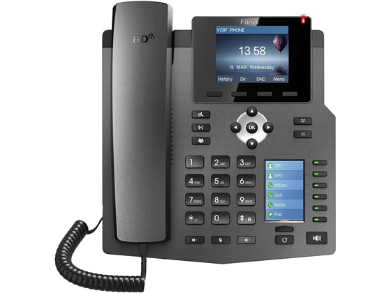 TELEFONO FANVIL ENTERPRISE IP PHONE, X4 4 SIO LINE POE CAPABLE, 2.8" COLOR SCREEN