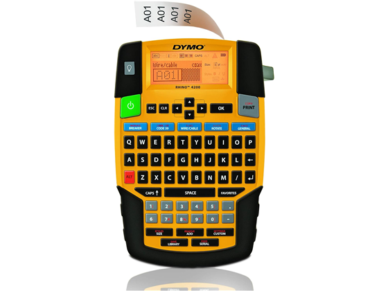 IMPRESORA INDUSTRIAL DYMO LABEL MAKER RHINO 4200, TECLADO QUERTY, UTILIZA INDUSTRIAL LABELS 1/4", 3/8", 1/2" AND 3/4" DE ANCHO INDUSTRIAL-STRENGTH LABELS, BLACK AND ORANGE
