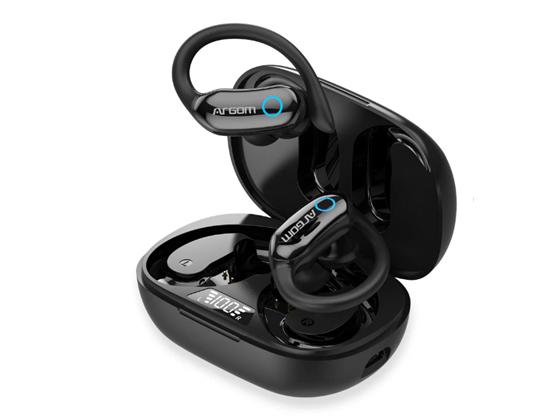 AUDIFONO ARGOM SKEIPODS E90, AURICULARES ESTÉREO INALÁMBRICOS,DEPORTIVOS, RESISTENCIA AL AGUA IPX7, , NEGRO. (ARG-HS-5095BK)