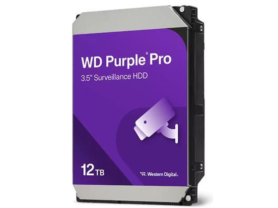 DISCO DURO 12TB WESTERN DIGITAL   P/VIDEOVIGILANCIA HARD DRIVE - 3.5" INTERNAL - SATA - 7200RPM- 512MB (WD122PURP).