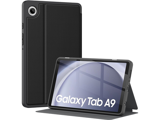 COVER BASE MALL PARA SAMSUNG GALAXY TAB A9 8.7" 2023 SM-X110 / X115 / X117, MULTIPLES ANGULOS DE VISION, TIPO FOLIO, NEGRO