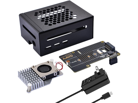 CASE GEEKPI PARA RASPBERRY PI 5, CON VENTILADOR ACTIVO, BOARD PARA NVME SSD M.2 N04, 27W USB-C POWER SUPPLY, PARA RASPBERRY PI 5 8GB 4GB
