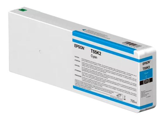 CARTUCHO EPSON T55X200 ULTRACHROME HDX/HD CYAN  700ML PARA PLOTER EPSON 7000 SURECOLOR (T55K200)