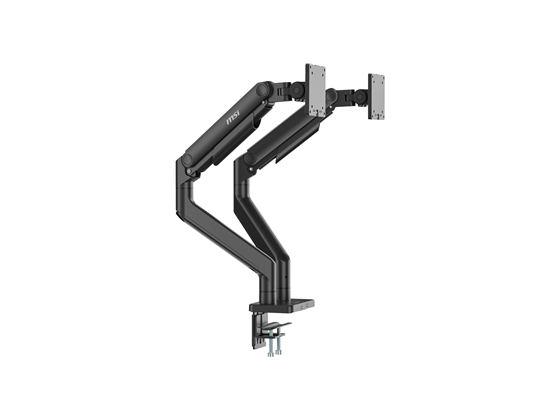 SOPORTE PARA DUAL MONITOR MSI CON MOVIMIENTO, DESDE 17" HASTA 45", CON ANCLAJE AL ESCRITORIO (MAG MT201D)