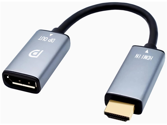 ADAPTADOR DISPLAYPORT MACHO A HDMI HEMBRA CORN, GOLD-PLATED, GRIS