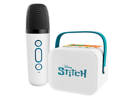 BOCINA CON MICROFONO BLUETOOTH XTECH DISNEY STICH, MINI KARAOKE KIT, BT 5.3, LECTOR MICRO SD HASTAS 16GB, 1X JACK 3.5MM AUDIO, 5W, HASTA 5 HORAS DE FUNCIONAMIENTO, 5W RMS (XTS-D622ST)
