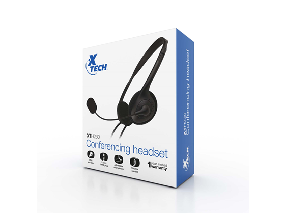 AUDIFONO CON MICROFONO XTECH CONFERENCING, 3.5MM, ON EAR, NEGRO (XTH-230)