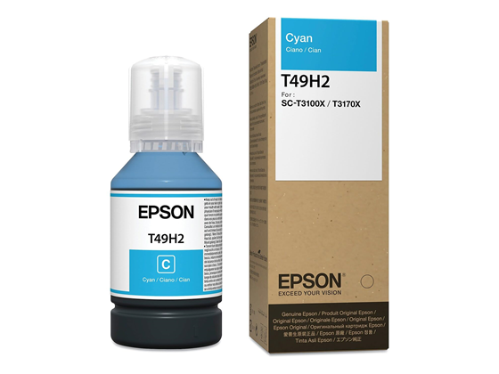 BOTELLA DE TINTA EPSON T49H CYAN 140ML T49H200  PARA IMPRESORA SCT3170X.