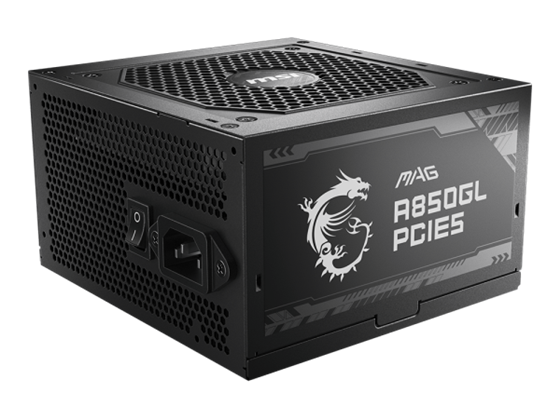 POWER SUPPLY MSI MPG A850GL PCIE 5.0, 80 GOLD FULL MODULAR GAMING PSU, CABLES PLANOS, ATX 3.1, PCIE 5.1