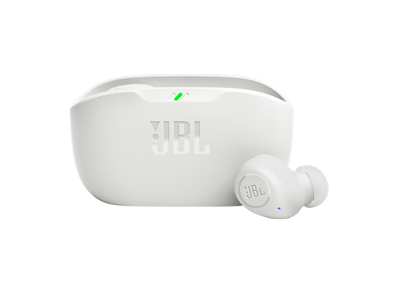 AUDIFONO JBL VIBE BUDS 2,  BLUETOOTH 5.2, CON 4 MICROFONOS, RESISTENTE AL POLVO, PERSONALIZABLE CON LA APP, COMPATIBILIDAD CON FAST PAIR DE GOOGLE Y SWIFT PAIR DE MICROSOFT, CANCELACION DE RUIDO, CARGA RAPIDA, COLOR BLANCO.