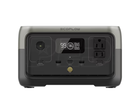 GENERADOR ELECTRICO ECOFLOW RIVER 2 300W, BATERIA RECARGABLE, 6 PUERTOS DE CARGAS, 2X USB-A, 1X USB-C, 1X AC OUTPUT, 1X DC OUTPUT, SOPORTE PARA CARGA SOLAR, PANTALLA LCD, BATERIA 256WH, TIENE SOPORTE WIFI PARA MONITOREO. (ZMR600)