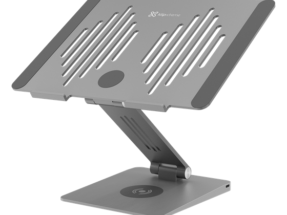 COOLING PAD KLIP XTREME + DOCKING STATION 9 EN 1 DOCKSTAR PARA NOTEBOOK / LAPTOPS, HASTA 15.6", 3X USB-A 3.0, 1X HDMI 4K, 1X USB-C 3.1 GEN 1, LECTOR SD Y MICRO SD, PLATAFORMA PARA CARGA RÁPIDA INALAMBRICA HASTA 15W