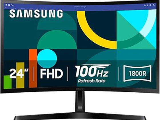 MONITOR SAMSUNG 24" GAMING CURVO FHD (1920 X 1080), LED, 16,7M, 250 CD/M², 100HZ, 1800R, 4MS, 1 D-SUB EA, 1 HDMI, 1 AUDIFONOS EA. MONTAJE VESA. (LS24D366GANXZ)