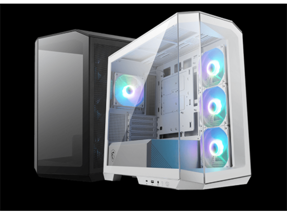 CASE MSI MAG PANO 100R PZ WHITE,  MEDIA TOWER, MICRO-ATX / MINI-ITX, 2X USB 5 GBPS TYPE-A, 1X USB 20 GBPS TYPE-C, 1X AUDIO/MIC, 1X INTERRUPTOR LED