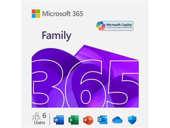 MICROSOFT 365 FAMILY OFFICE, -COPILOT- SUBSCRIPTION LICENSE (1 YEAR) - UP TO 6 PEOPLE,  ESD, 32/64-BIT, WIN, MAC, ANDROID, IOS, ALL LANGUAGES. LICENCIA ELECTRONICA SE ENTREGA EN SOBRE SELLADO