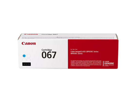 TONER CANON 067 CYAN, (RENDIMIENTO APROX. 1,300 PAG) COMPATIBLE CON LBP633CDW, LBP632CDW, MF653CDW, MF654CDW, MF656CDW.
