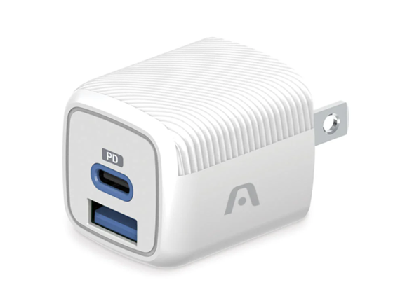 CARGADOR USB DE PARED ARGOM DUAL, 38W, CARGA RAPIDA, TECNOLOGIA PD PUERTO TIPO-C Y USB P/CELULARES, MP3 , CAMARAS Y IPAD.