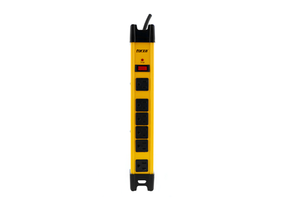 REGLETA PROTECTOR DE SOBRETENSIÓN CON ESTRUCTURA METÁLICA DE ALTA DURABILIDAD, CAPACIDAD DE CARGA DE 2200W Y NIVEL DE PROTECCIÓN DE 1200 JOULES, FUNCIONA CON VOLTAJE DE ENTRADA DE 110V/220V. INCLUYE 6 SALIDAS NEMA 5-15R Y ENTRADA NEMA 5-15P. INTEGRADO CON INDICADOR LED DE ESTADO PARA MONITOREO INSTANTÁNEO, IDEAL PARA ENTORNOS QUE REQUIEREN MAYOR RESISTENCIA Y FIABILIDAD EN LA PROTECCIÓN ELÉCTRICA.