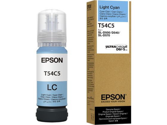 BOTELLA DE TINTA EPSON LIGHT CYAN T54C5, PARA SURELAB D570