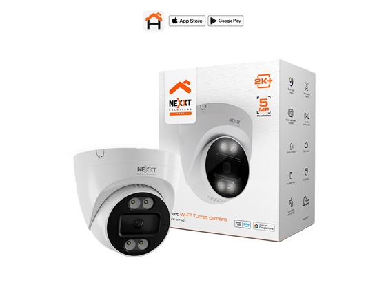 CAMARA DE VIGILANCIA NEXXT TURRET WIFI (HOME AUTOMATION), 2K, FIJA, COLOR DIA Y NOCHE, RANURA MICRO SD + CLOUD, SOFTWARE DE GRABACION, COMUNICACIÓN DE DOBLE VIA, LUCES SE ACTIVAN POR MOVIMIENTO (NHC-IF20T)