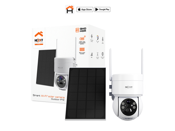 CAMARA DE VIGILANCIA NEXXT SOLAR SMART (HOME AUTOMATION), 2K, PTZ, COLOR DIA Y NOCHE, OUTDOOR, RANURA MICRO SD + CLOUD, WIFI AC, IP65, SOFTWARE DE GRABACIÓN, SE ACTIVAN CON LA VOZ, SIRENA INTEGRADA, LUCES SE ACTIVAN POR MOVIMIENTO (NHC-OP20S)