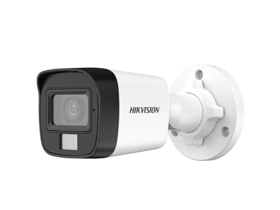 CAMARA DE VIGILANCIA HIKVISION, ANALOGA, HYBRID LIGHT, MINI BULLET, 2MP, (1920 1080), EXIR 2.0 (20M), IR. MICROFONO, AUDIO VIA COAXIAL