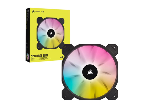ABANICO CORSAIR SP140 RGB ELITE PERFORMANCE, 140MM SINGLE PACK, PARA CASE NEGRO (CO-9050110-WW)