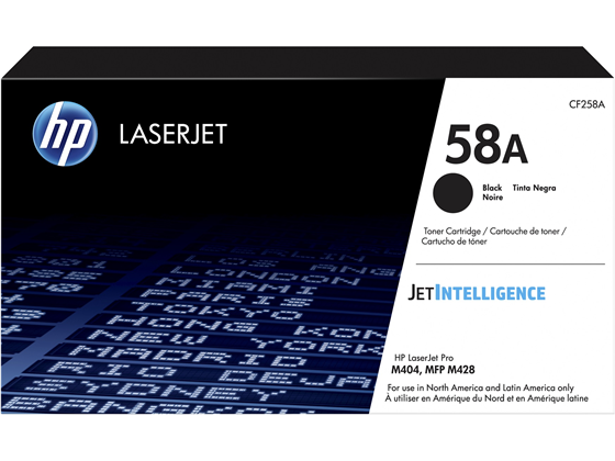 TONER HP 58A - CF258A - NEGRO - 3,000 PAGINAS - PARA IMPRESORA LASERJET M404N - M404DW - M428FDW - M428DW, M430F