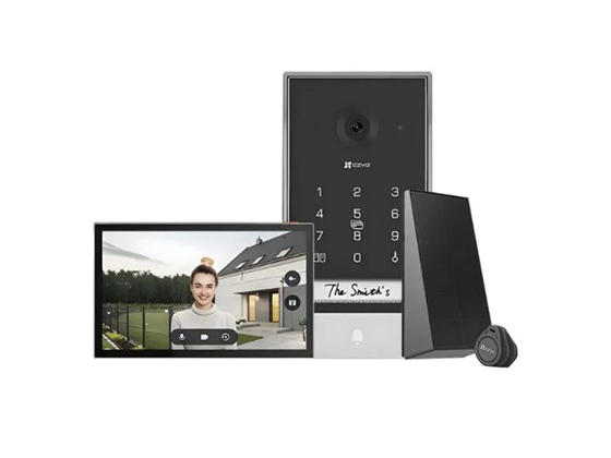 VIDEOPORTERO EZVIZ 2K, DE 2 HILOS, SOPORTA MEMORIA MICRO DE 512, PARA EXTERIOR, KIT CON PANEL SOLAR