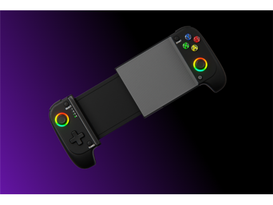 CONTROL ADAPTADOR PRIMUS PARA SMARTPHONE INALÁMBRICO CON CONECTIVIDAD BLUETOOTH 5.0 Y BATERÍA DE LITIO RECARGABLE DE 600MAH, OFRECIENDO HASTA 10 HORAS DE JUEGO CONTINUO. COMPATIBLE CON PS4, NINTENDO SWITCH, WINDOWS PC, ANDROID Y IOS, IDEAL PARA PANTALLAS DE HASTA 6.8”. INCORPORA JOYSTICK CON TECNOLOGÍA DE EFECTO HALL 3D, RETROILUMINACIÓN RGB (ACTIVABLE/DESACTIVABLE), MODO TURBO Y FUNCIÓN CLEAR. VIBRACIÓN AJUSTABLE Y PUERTO DE CARGA USB-C.