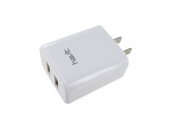 CARGADOR DE PARED DUAL USB (2.1AMP), HAVIT PARA SMARTPHONES & TABLETS,