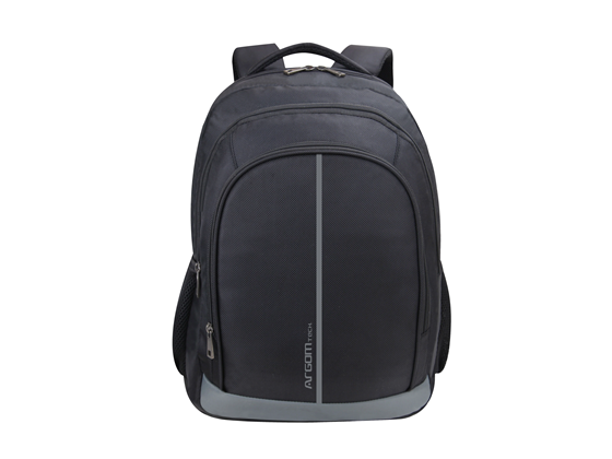 BULTO PARA LAPTOP ARGOM 15.6" TIPO MOCHILA, VISIONAIRE, COMPARTIMENTO PRINCIPAL, 2 BOLSILLOS DELANTEROS, POLIESTER, NEGRO.
