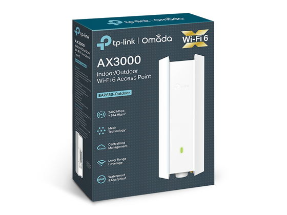 ACCESS POINT TP-LINK OMADA , WI-FI 6 (802.11AX) 2402 MBPS, 574 MBPS EN LA BANDA DE 2.4 GHZ.