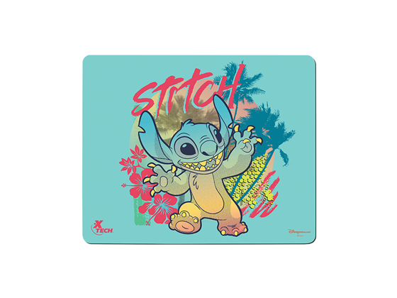 MOUSE PAD XTECH DISNEY STICH, SUPERFICIE DE TELA, AZUL, DIMENSIONES 22X18X0.2CM (XTA-D100ST-BL)