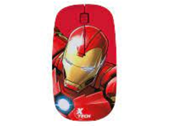 MOUSE XTECH MARVEL AVENGERS (IRON MAN), WIRELESS, OPTICAL SCROLL USB, 4 BOTONES, 800/1200/1600 DPI, BATERIAS X2 AAA (NO INCUIDAS) (XTM-M340IM)