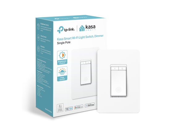 INTERRUPTOR + DIMMER SMART WIFI TP-LINK (KASA), PROGRAMABLE PARA ENCENDIDO Y APAGADO POR APLICACION, ALERTA POR APLICACION (HS220)