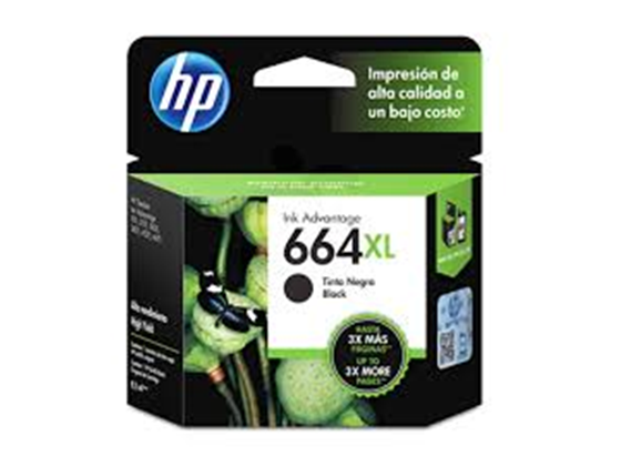 CARTUCHO HP 664XL - F6V31AL - NEGRO - ALTO RENDIMIENTO - 8.5ML - PARA IMPRESORA INK ADVANTAGE 2135 / 3635 / 4535 / 3835 / 1115 / 3775 / 3785