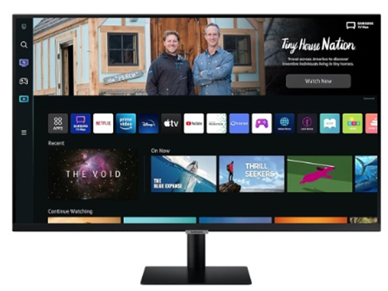 MONITOR SAMSUNG 32" SMART FHD M5 (1920 X 1080), PLANO, LED, 16,7M, 60HZ, 4MS, HDR10, WIFI, BLUETOOTH.