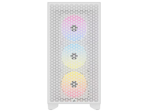 CASE CORSAIR 3000D RGB AIRFLOW, MID TOWER, WHITE, 7 EXPANSION SLOT, 2X 2.5", 2X 3.5", TAPA DE CRISTAL TEMPLADO, INCLUYE 3 ABANICOS AR120 120MM FRONTAL, 2 120MM EN EL TOPE, 2 120MM ABAJO, 1 120MM ATRAS, PUERTOS 2X USB 3.2 GEN1, HEADPHONE/MIC COMBO 3.5" (CC-9011256-WW)