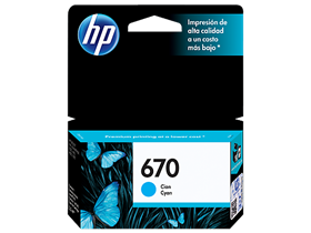 CARTUCHO HP 670 - CZ114AL - CYAN - 3.5ML - PARA IMPRESORA DESKJET INK ADVANTAGE 3525 / DJ4615 / DJ3525 / DJ5525 / DJ4625