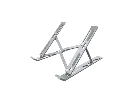 COOLING PAD KLIPX FLEXUS PARA NOTEBOOK / LAPTOPS, DE 11" HASTA 15.6", 7 NIVELES DE ALTURA, ALUMINIO, ULTRA LIVIANO, PLEGABLE (KAS-002)