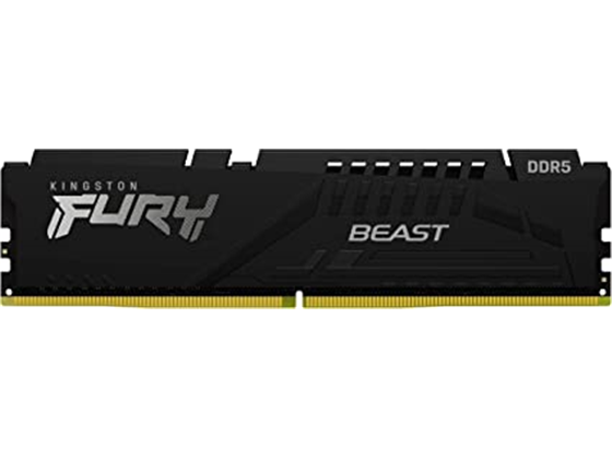 MEMORIA 16GB (1RX16GB) KINSGTON, P/DESKTOP, 4800MT/S, DDR5 CL38 DIMM FURY BEAST BLACK PNP. NON-ECC UNBUFFERED DIMM (SINGLE MODULE) 1RX16 38-38-38 1.1V 288-PIN 16GBIT.