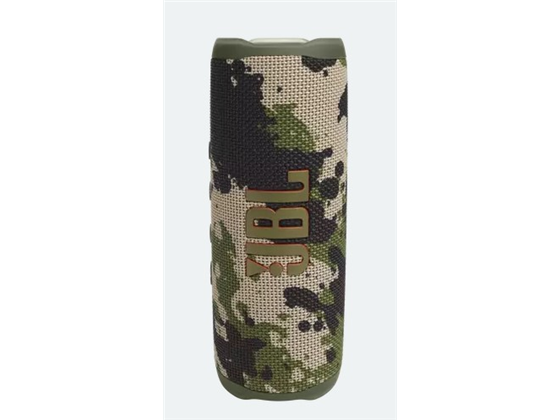 BOCINA JBL FLIP 6, BLUETOOTH 5.1, A PRUEBA DE AGUA (IP67), 30 VATIOS, FRECUENCIA DINAMICA 63 HZ- 20 KHZ, RENDIMIENTO 12 HORAS, TIEMPO DE CARGA 2.5 HORAS, CONEXION JBL PARTYBOOT PARA EMPAREJAR 2 ALTAVOCES COMPATIBLES, DISEÑO CAMUFLAJE