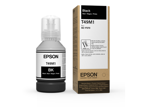 BOTELLA DE TINTA EPSON T49M NEGRO 140ML,  T49M120  PARA IMPRESORAS F170, F571, F570.