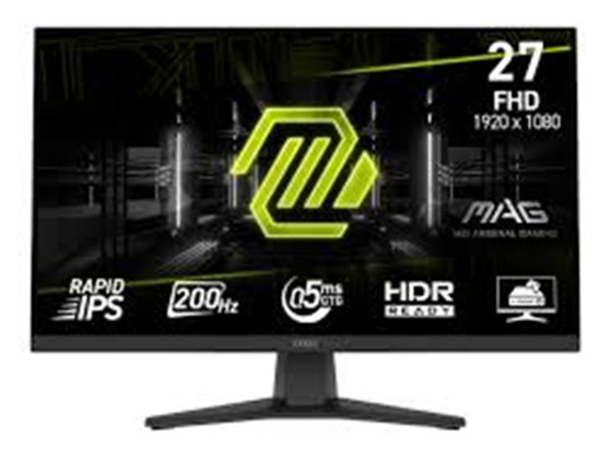 MONITOR MSI MAG 272F GAMING, 27", IPS FHD 200HZ , 1 X DISPLAYPORT 1.2A, 1 X HDMI 2.0B, 1 X 3.5 AUDIO JACK (OUT), RAPID IPS, AMD FREESYNC PREMIUM